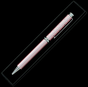 Pearlised Pen with Crystal band in Half Galaxy design