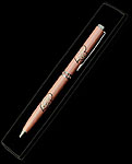 Pink Pearlised Pen with Crystal band in Simple Heart Design