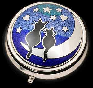 Cats on Moon Pill Box