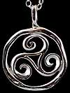 Chunky Round Pendant in Triskele design