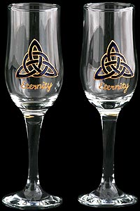 Pair of Champagne Flutes with 'Eternity'