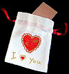 Gift bag and soap in I Love You design by Caitlin