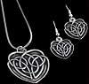 Pendant and earrings in Celtic HEart Interlacing design