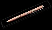 Pink Pearlised Pen with Crystal band in Simple Heart design