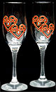 Champagne flutes in Double Love Knot design
