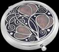 Purple Compact Mirror in Swirls design
