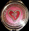 Red Compact Mirror in Sea Gems Trinity Heart Design