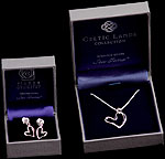 Pendant and Earrings in Sea Gems Simple Heart design