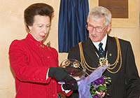 Princess Anne with the Celtic Glass bowl