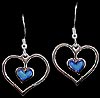 Earrings in Blue Heart design