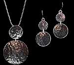 Pendant and Earrings in St Justin Samba Double Disc design