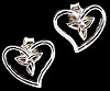 Heart Stud Earrings in Sea Gems Trinity Heart design