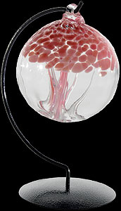 New Baby Tree of Life Glass Friendship Ball and Stand