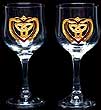 Wine glasses in Trinity Heart design