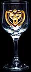Wine glasses in Trinity Heart design