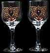 Wine glasses in Medieval Rose design