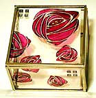 Mirror jewellery box in Full Rose pink design