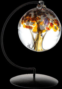 Anniversary Tree of Life Glass Friendship Ball and Stand