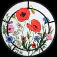 Static Window Clings in a Meadow Poppies Design