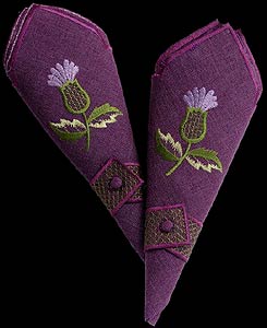 Table Runner (Large) in a Green Balmoral Thistle Design