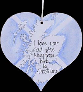 "I Love You..." Blue Sea Hanging Heart Plaque