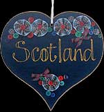 Hanging Heart Plaque in Scotland design
