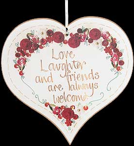 "Love laughter..." Hanging Heart Plaque