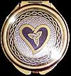 Compact Mirror in Sea Gems Trinity Heart design