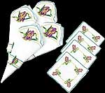 Napkin and Coaster Set in Iris Nouveau design