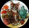 Kitten and Geraniums