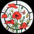 Static Window Clings in a Meadow Poppies Design