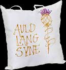 Hand-painted Pillow in Auld Lang Syne design