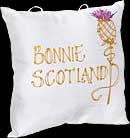 Hand-painted Pillow in Bonnie Scotland design