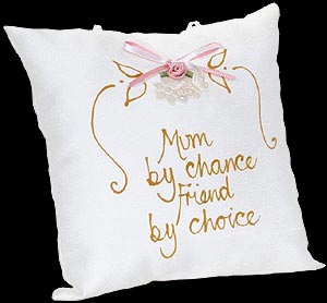 "Mum by chance..." Hand-painted Pillow