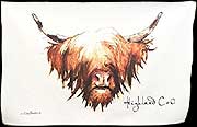 Tea Towel in Highland Cow Design